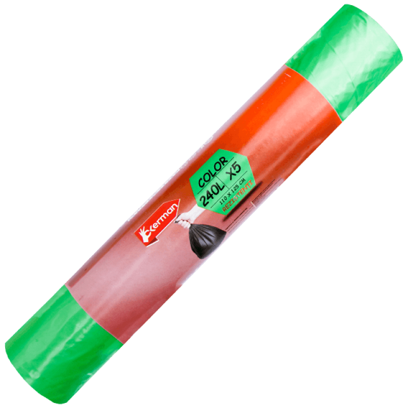 Saci menajeri 240L colectare selectiva verzi, 5 buc, Okerman
